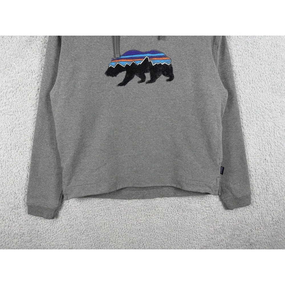 Patagonia Uprisal Hoodie Womens Size L Shadow Gray Fitz Roy Bear Pullover 39556 - Picture 5 of 7